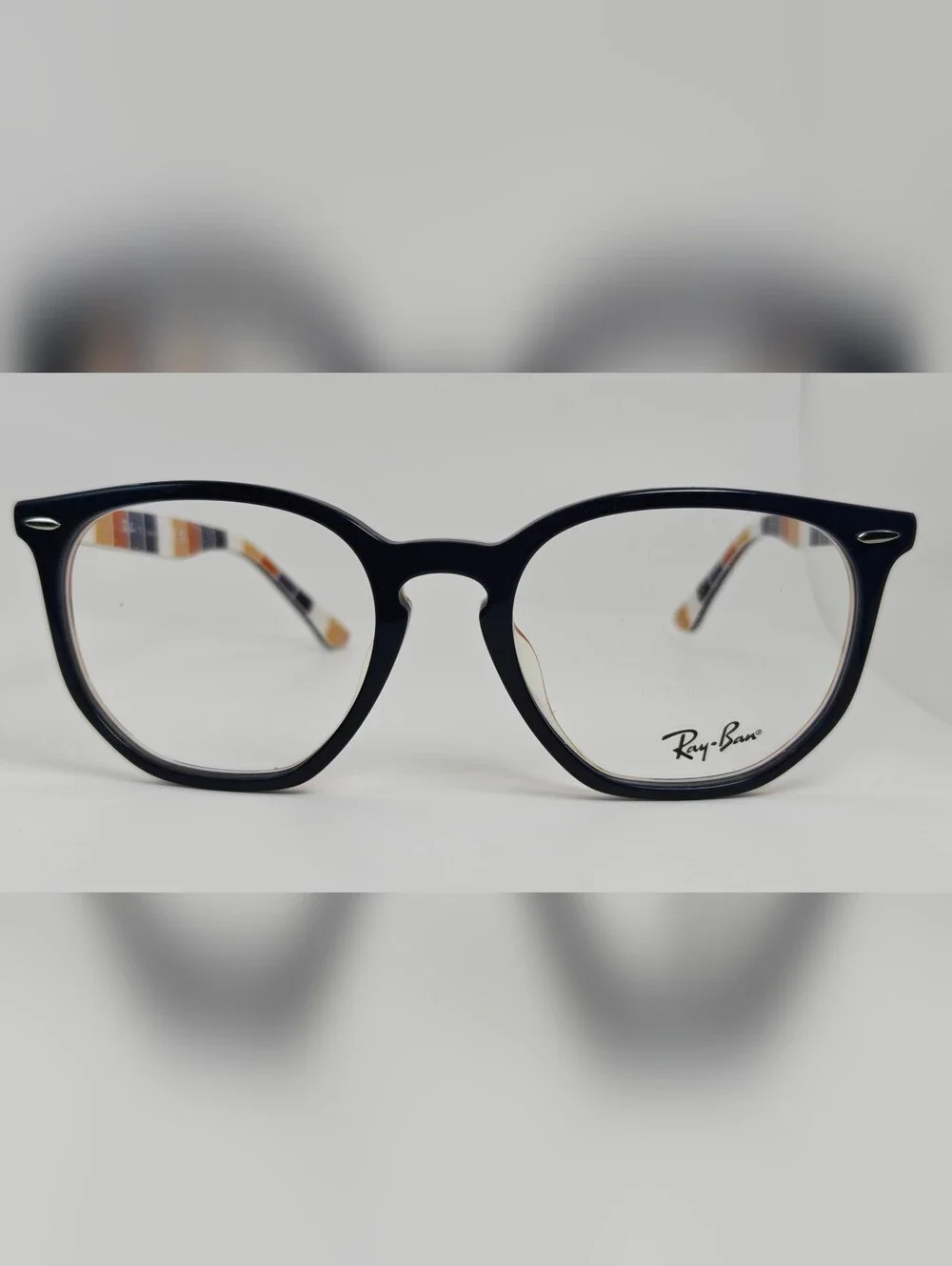 RB 7151R Ray-Ban Navy Blue Round Full-Rim Optical Frames.
